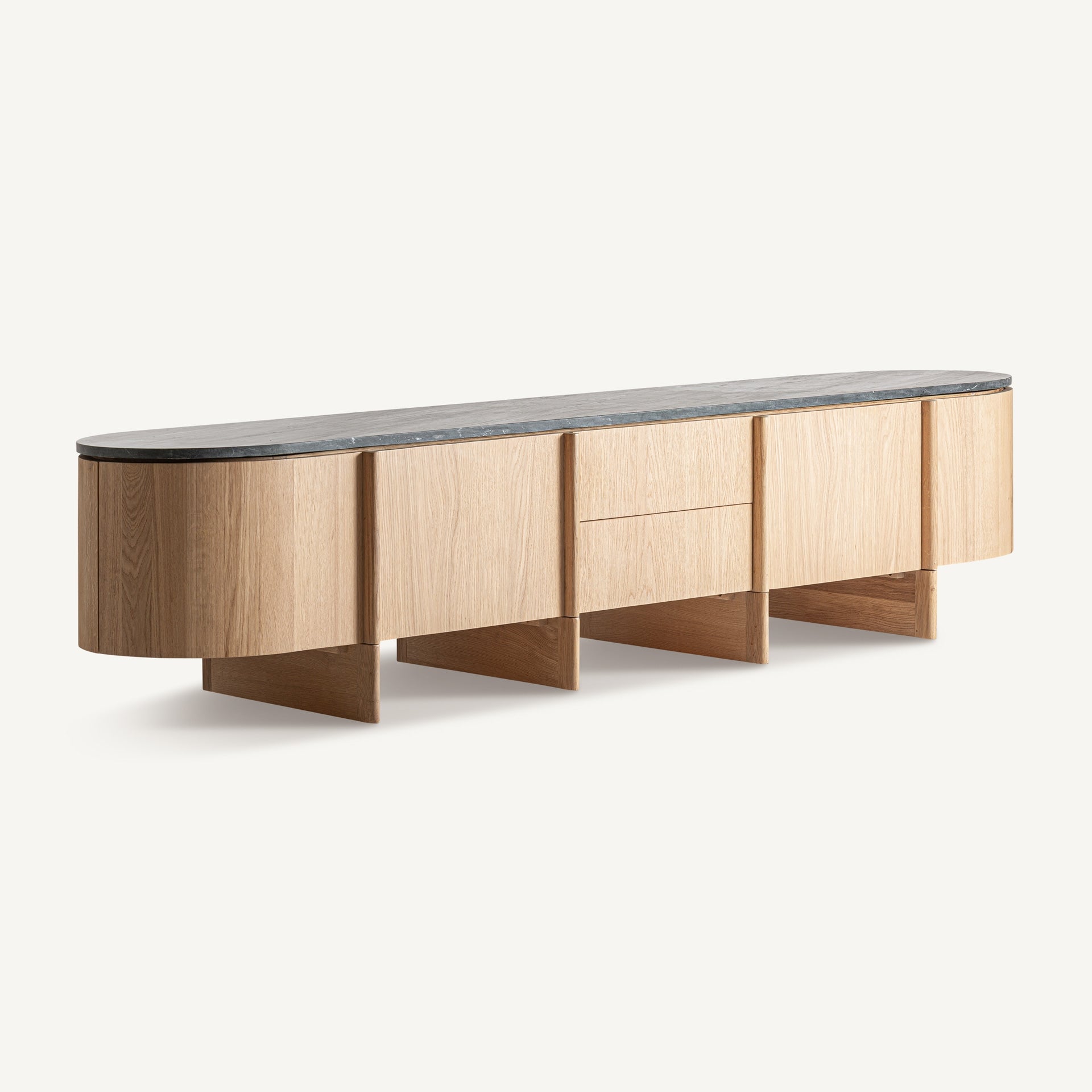 Nara Oak Wood Sideboard - 57cm - Maison Rêves UK