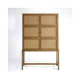 Arlet Natural Oak Wood Cabinet with Weaved Doors - Maison Rêves UK