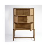 Arlet Natural Oak Wood Cabinet with Weaved Doors - Maison Rêves UK