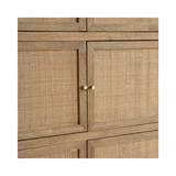 Arlet Natural Oak Wood Cabinet with Weaved Doors - Maison Rêves UK