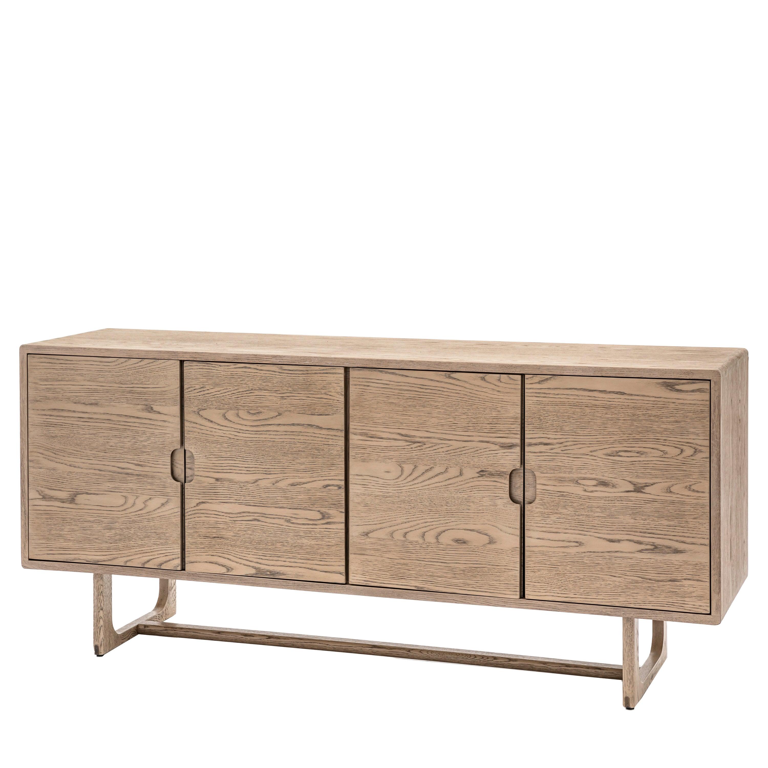 Artisan 4 Door Sideboard Smoked Oak Wood - Maison Rêves UK