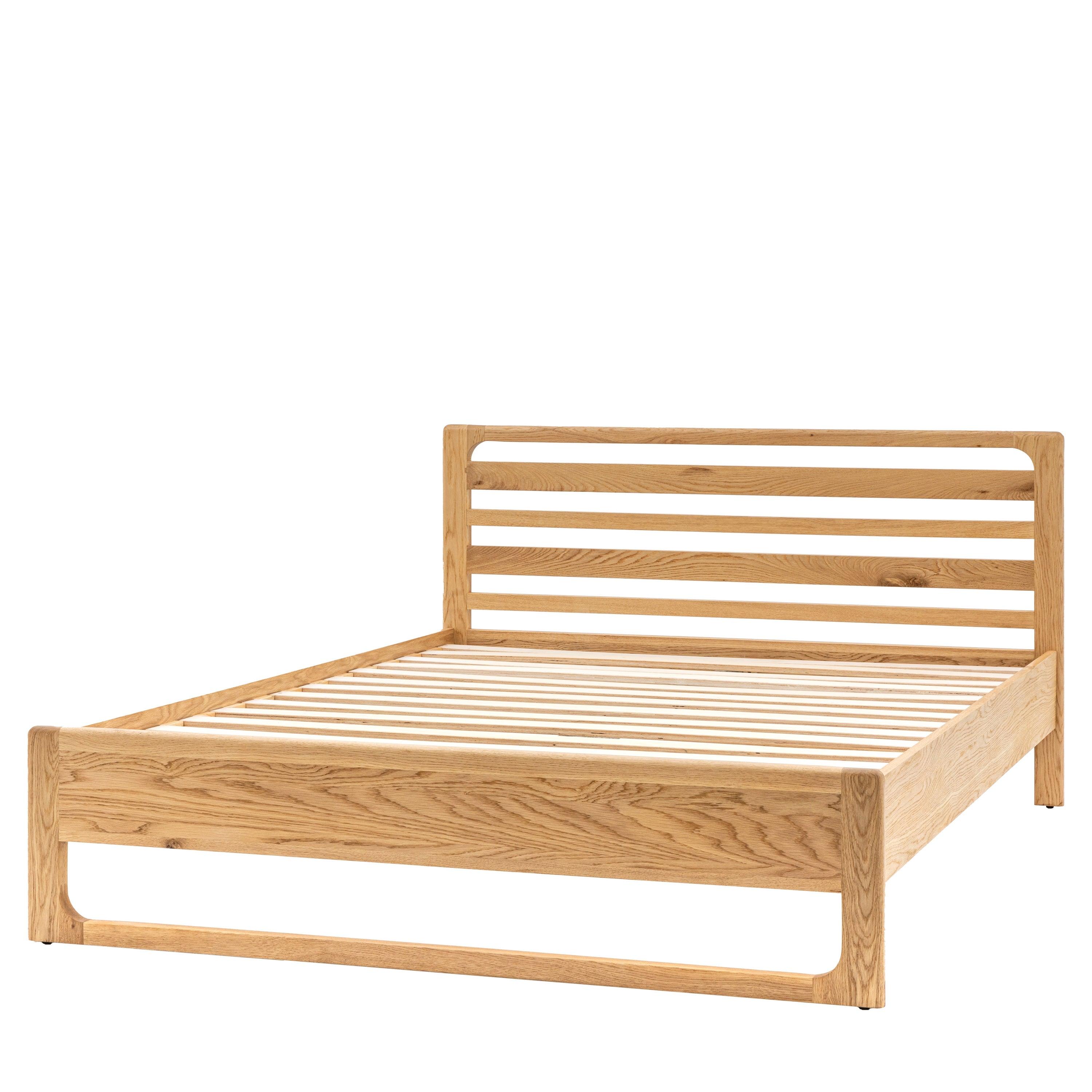 Artisan 5' Bed Natural Oak Wood - Maison Rêves UK