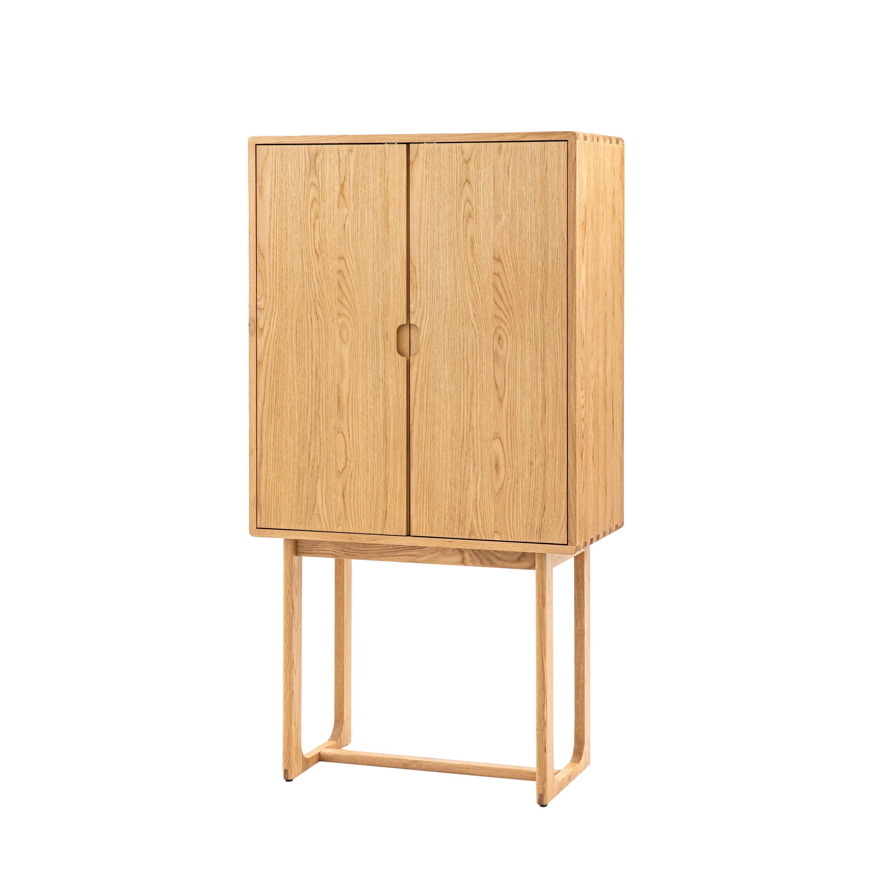 Artisan Cocktail Cabinet Natural Oak Wood - Maison Rêves UK