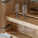 Artisan Cocktail Cabinet Natural Oak Wood - Maison Rêves UK