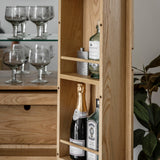 Artisan Cocktail Cabinet Natural Oak Wood - Maison Rêves UK