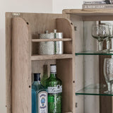 Artisan Cocktail Cabinet Smoked Oak Wood - Maison Rêves UK