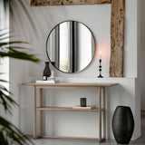 Artisan Console Table Smoked Oak Wood - Maison Rêves UK