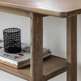 Artisan Console Table Smoked Oak Wood - Maison Rêves UK