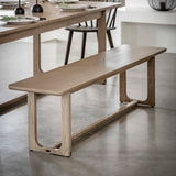 Artisan Dining Bench Smoked Oak Wood - Maison Rêves UK