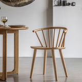 Artisan Dining Chair Natural Oak Wood (2pk) - Maison Rêves UK