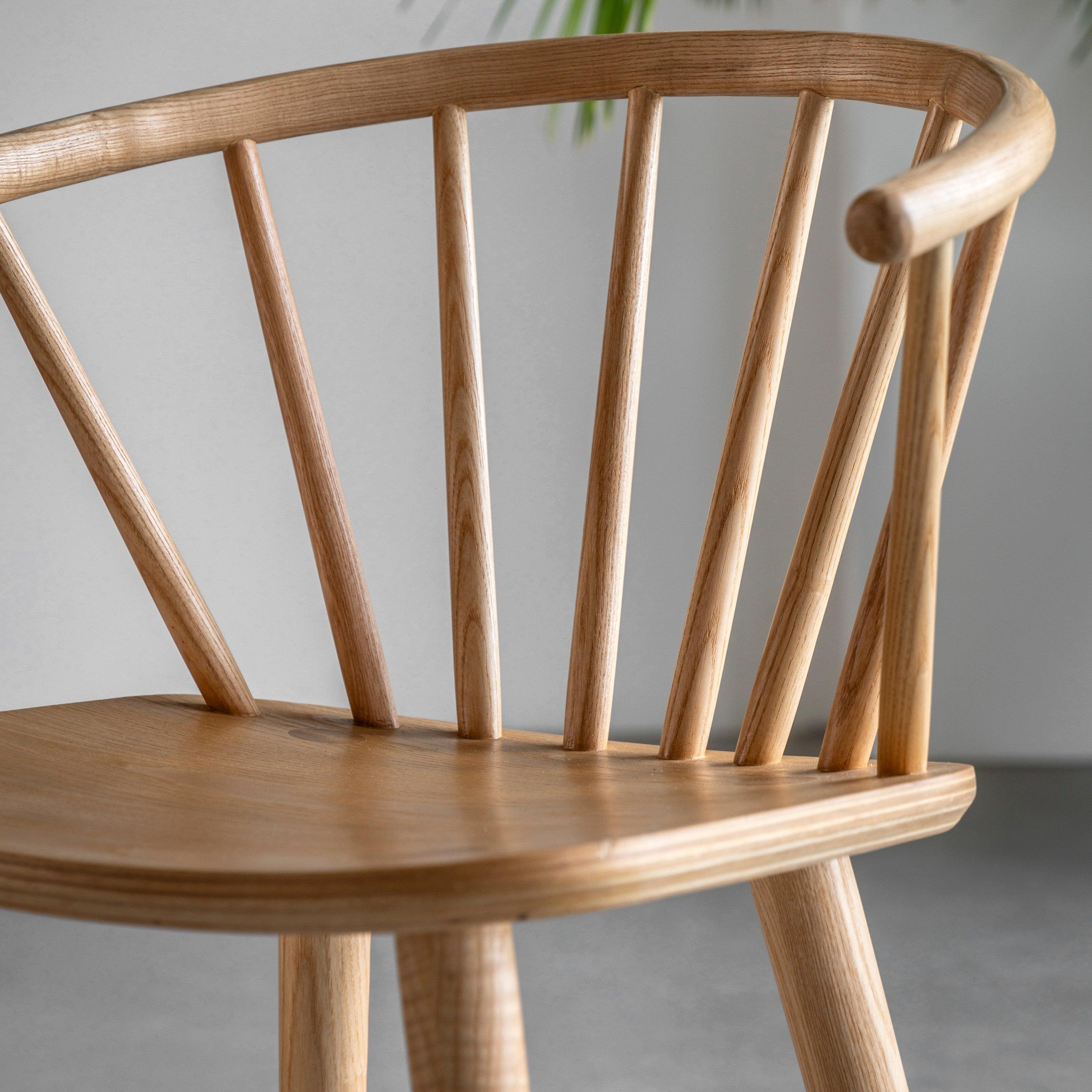 Artisan Dining Chair Natural Oak Wood (2pk) - Maison Rêves UK