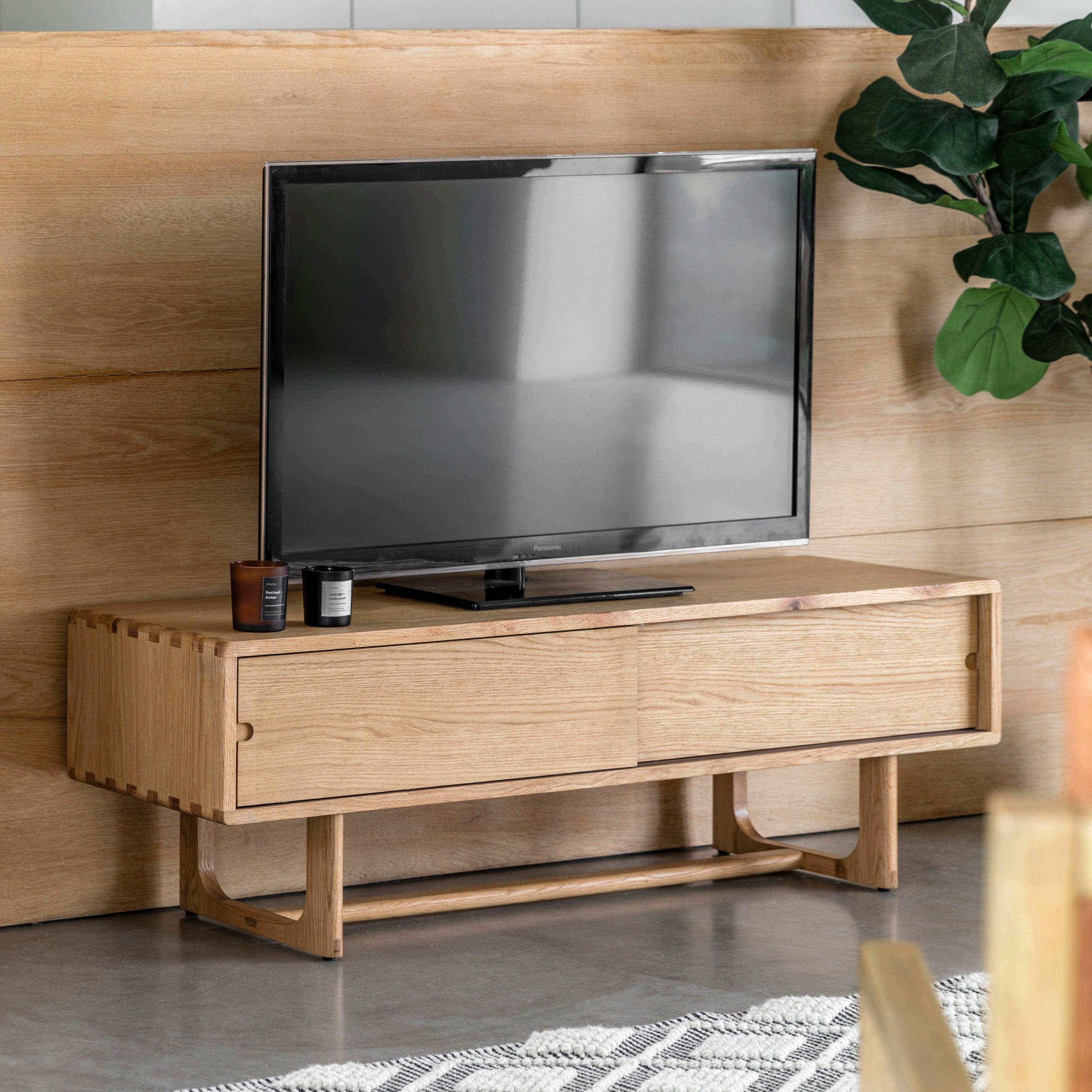 Artisan Media Unit Natural Oak Wood - Maison Rêves UK