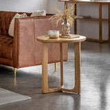 Artisan Side Table Natural Oak Wood - Maison Rêves UK