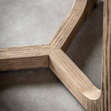 Artisan Side Table Smoked Oak Wood - Maison Rêves UK