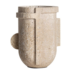 Asher Travertine Art Deco Vase - Maison Rêves UK