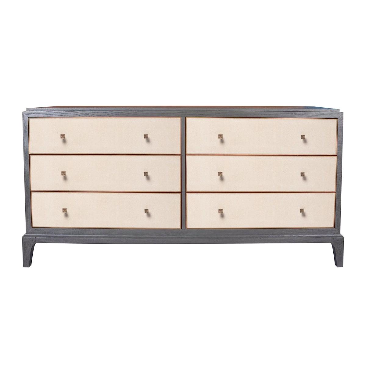 Astor 6 Drawer Chest Shagreen by Eccotrading Design London - Maison Rêves UK