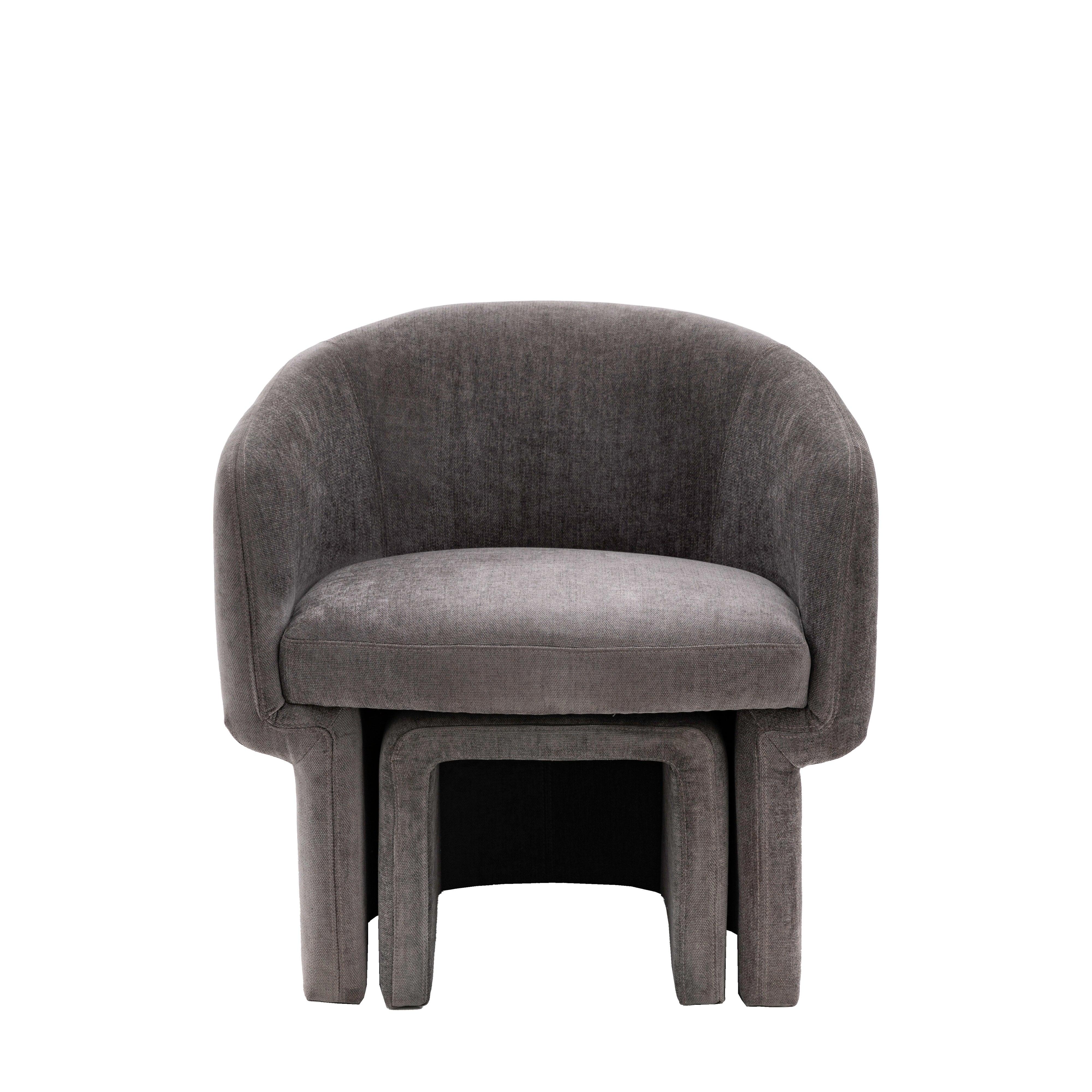 Astra Armchair Anthracite Fabric - Maison Rêves UK