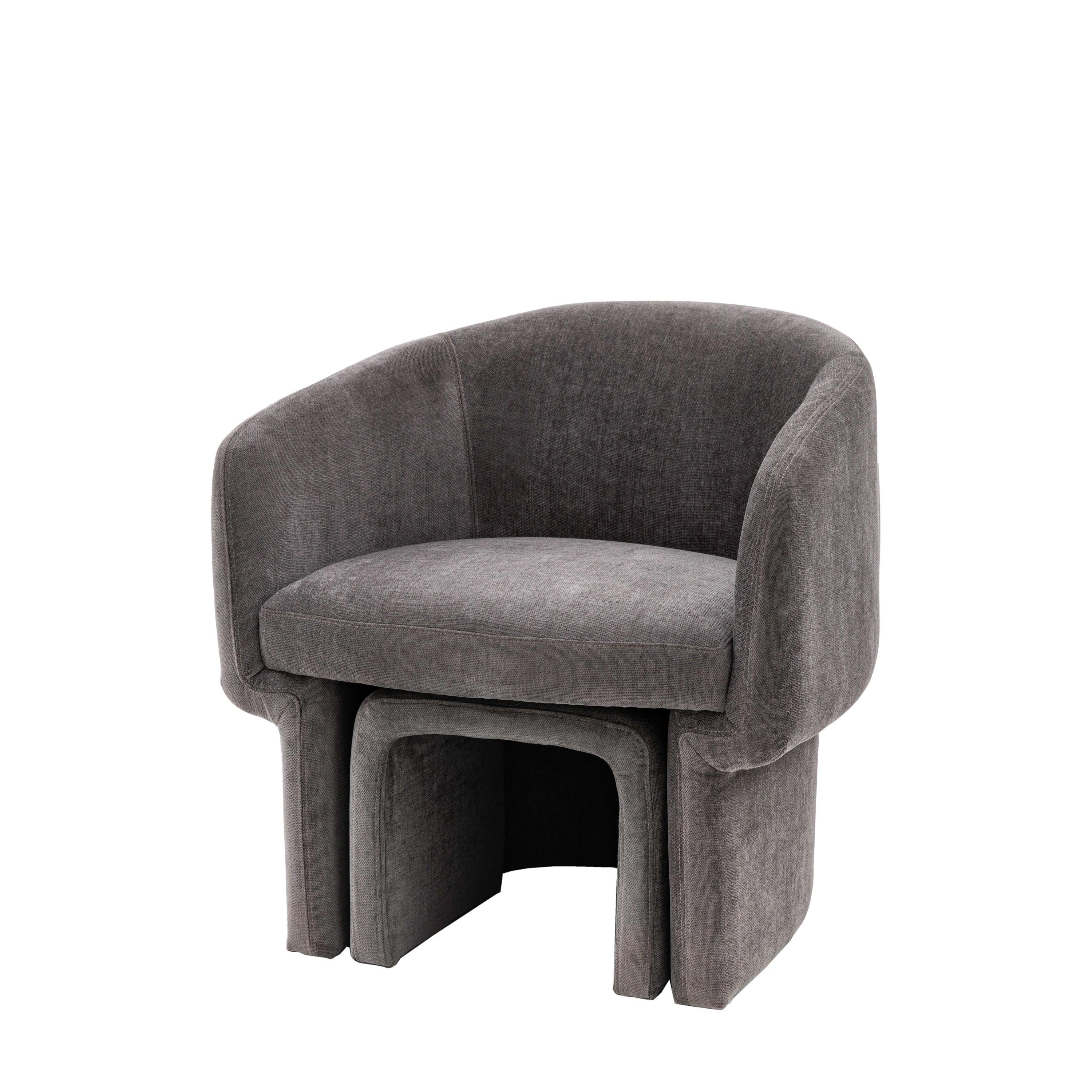 Astra Armchair Anthracite Fabric - Maison Rêves UK