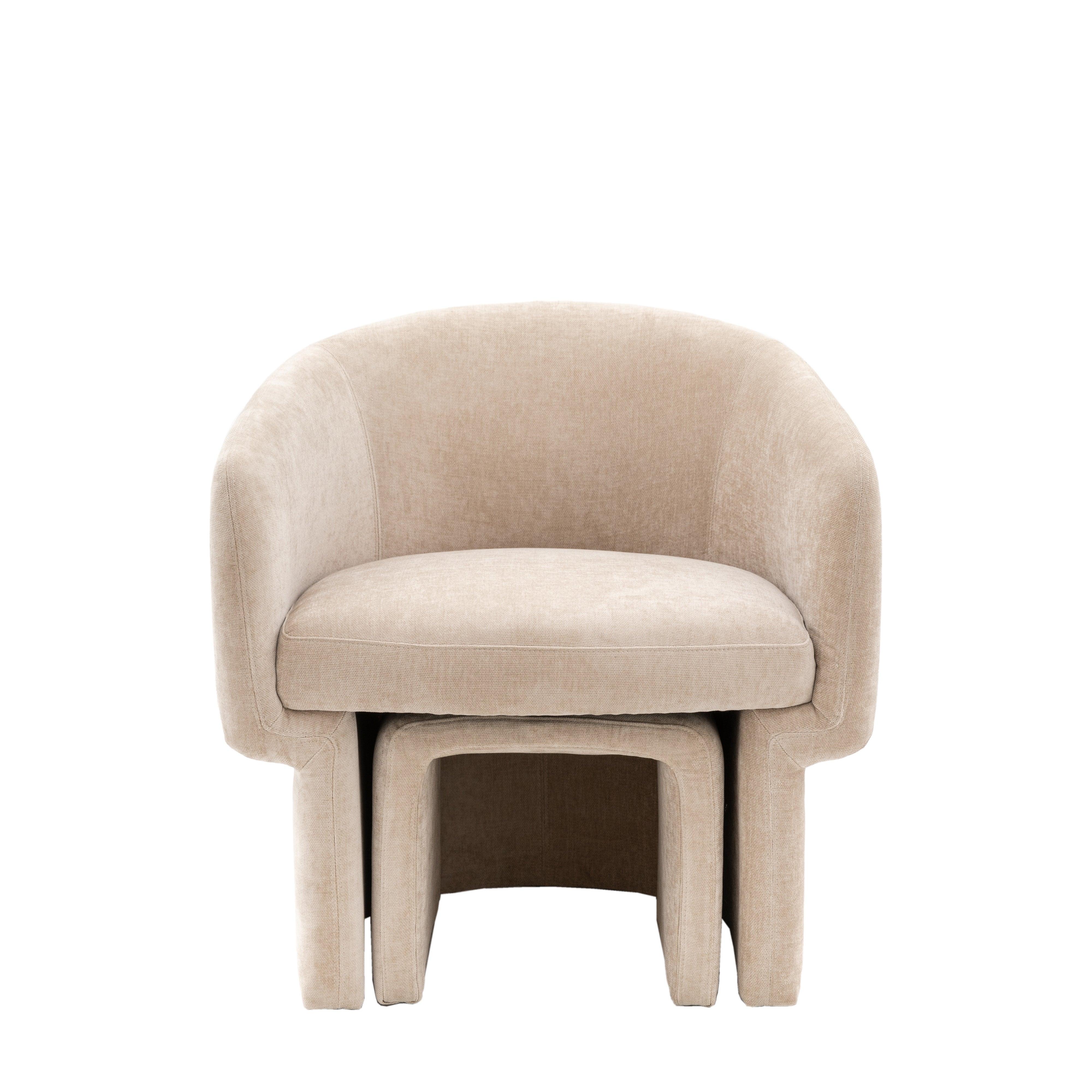 Astra Armchair Cream Fabric - Maison Rêves UK