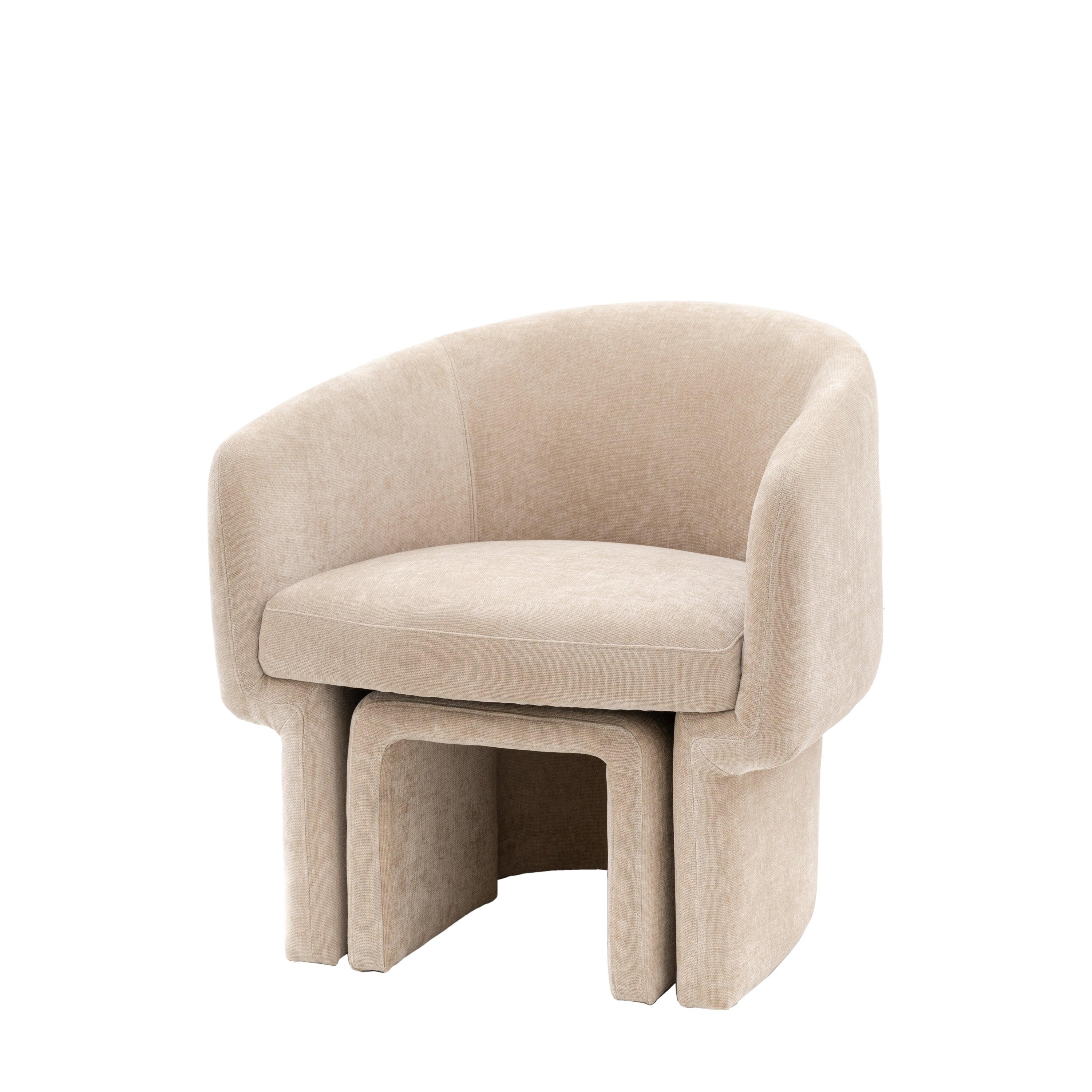 Astra Armchair Cream Fabric - Maison Rêves UK