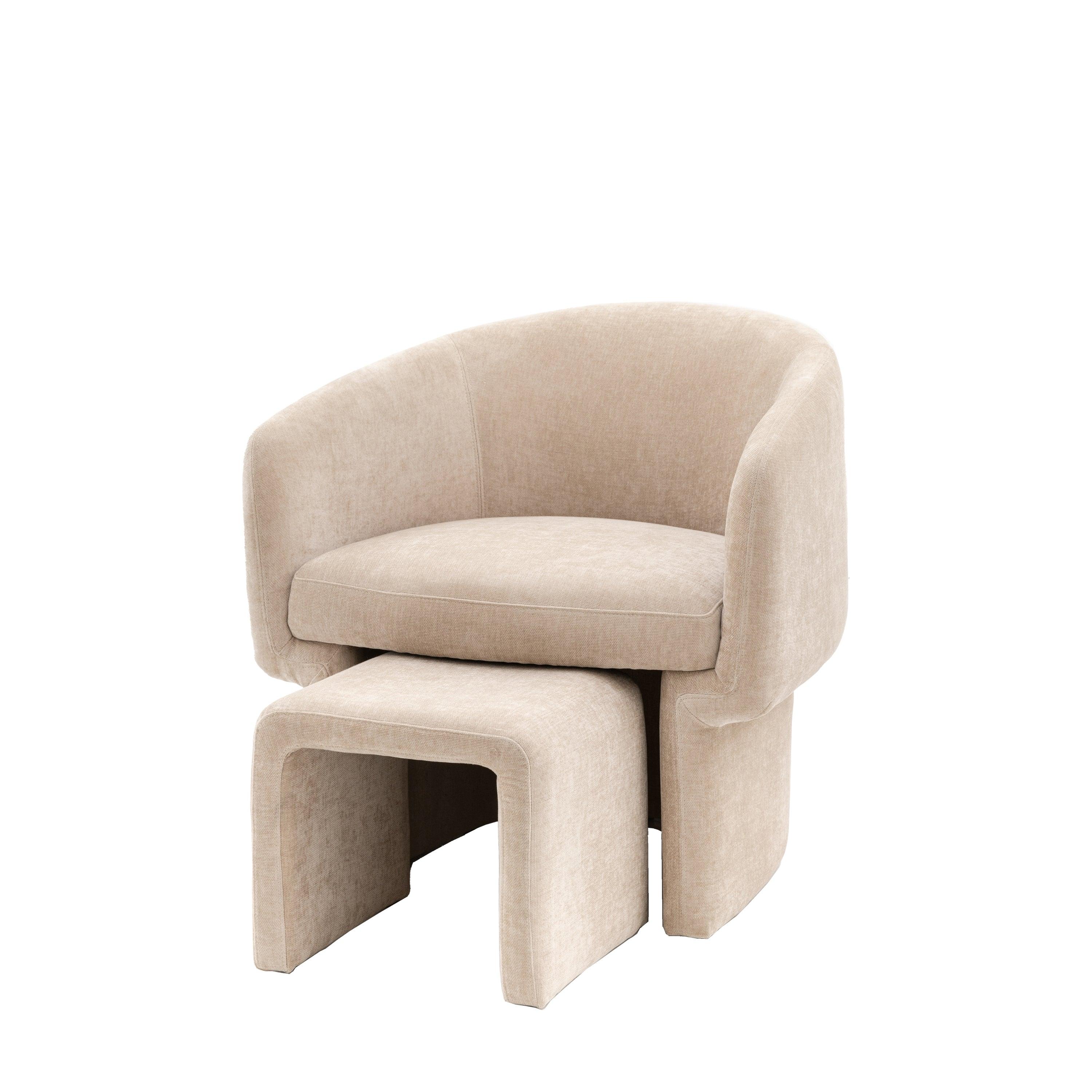 Astra Armchair Cream Fabric - Maison Rêves UK