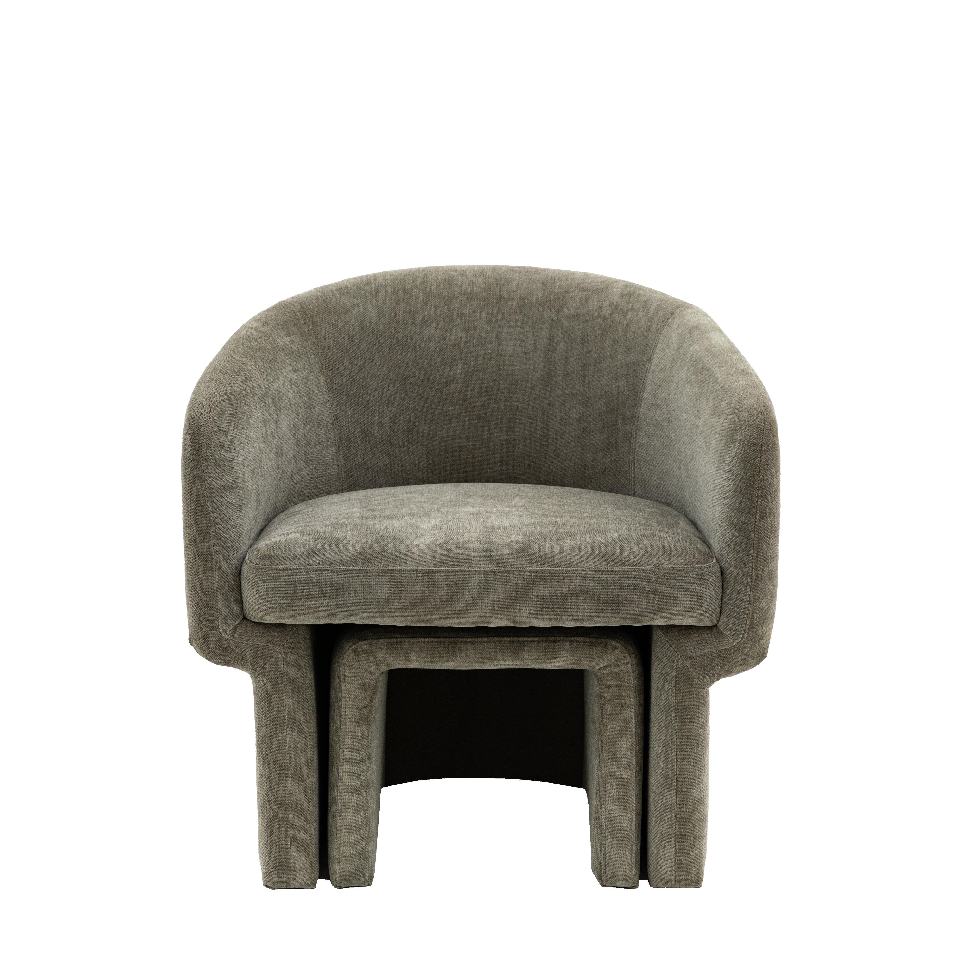 Astra Armchair Grey Fabric - Maison Rêves UK