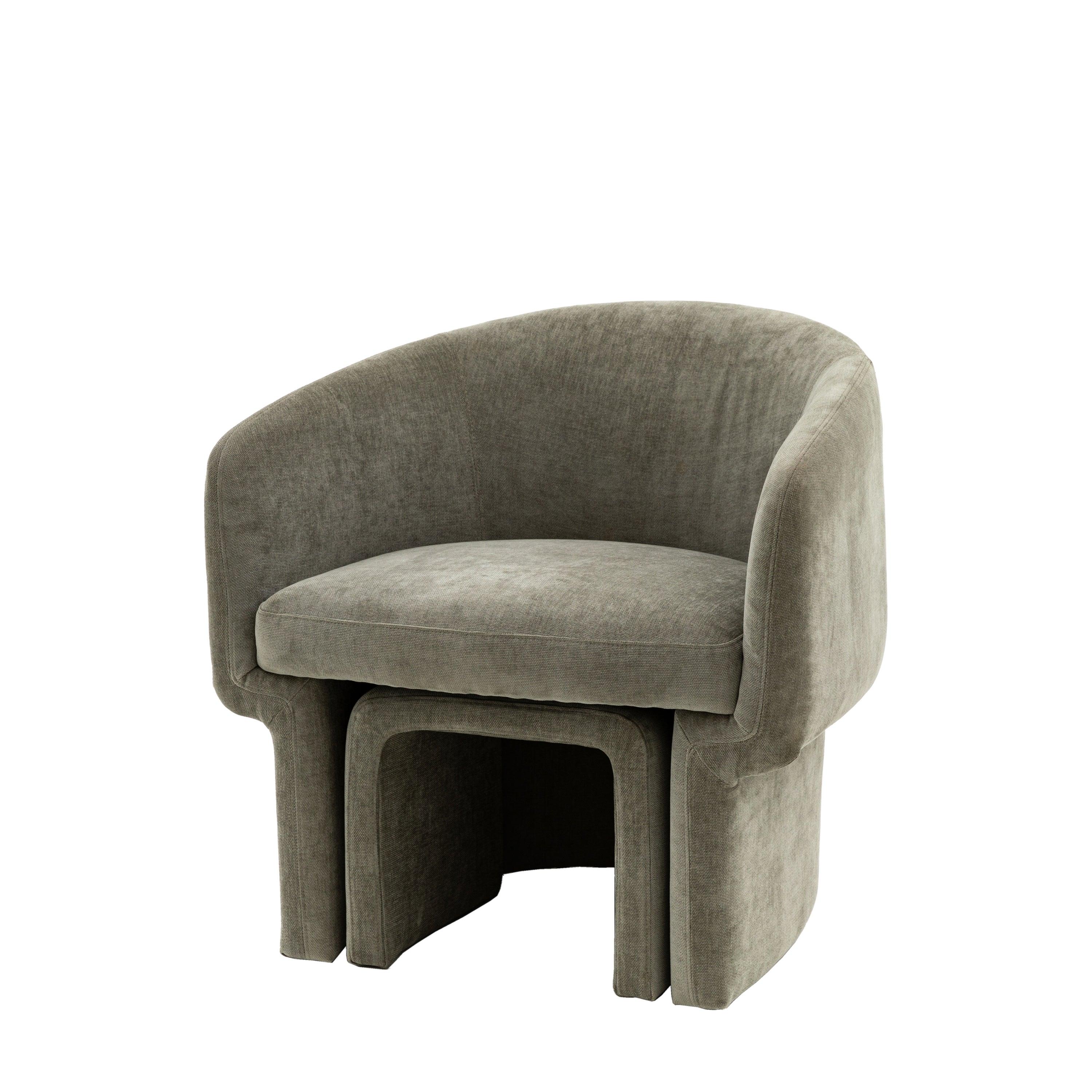 Astra Armchair Grey Fabric - Maison Rêves UK