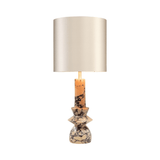 Astro Purple Breccia Marble Table Lamp with Shade - Maison Rêves UK