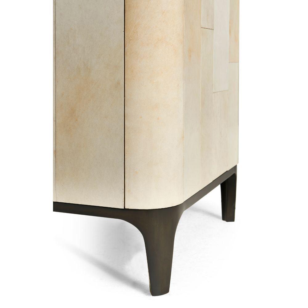 Aventine Parchment Finish Cabinet with Bronze Detailing by William Yeoward - Maison Rêves UK