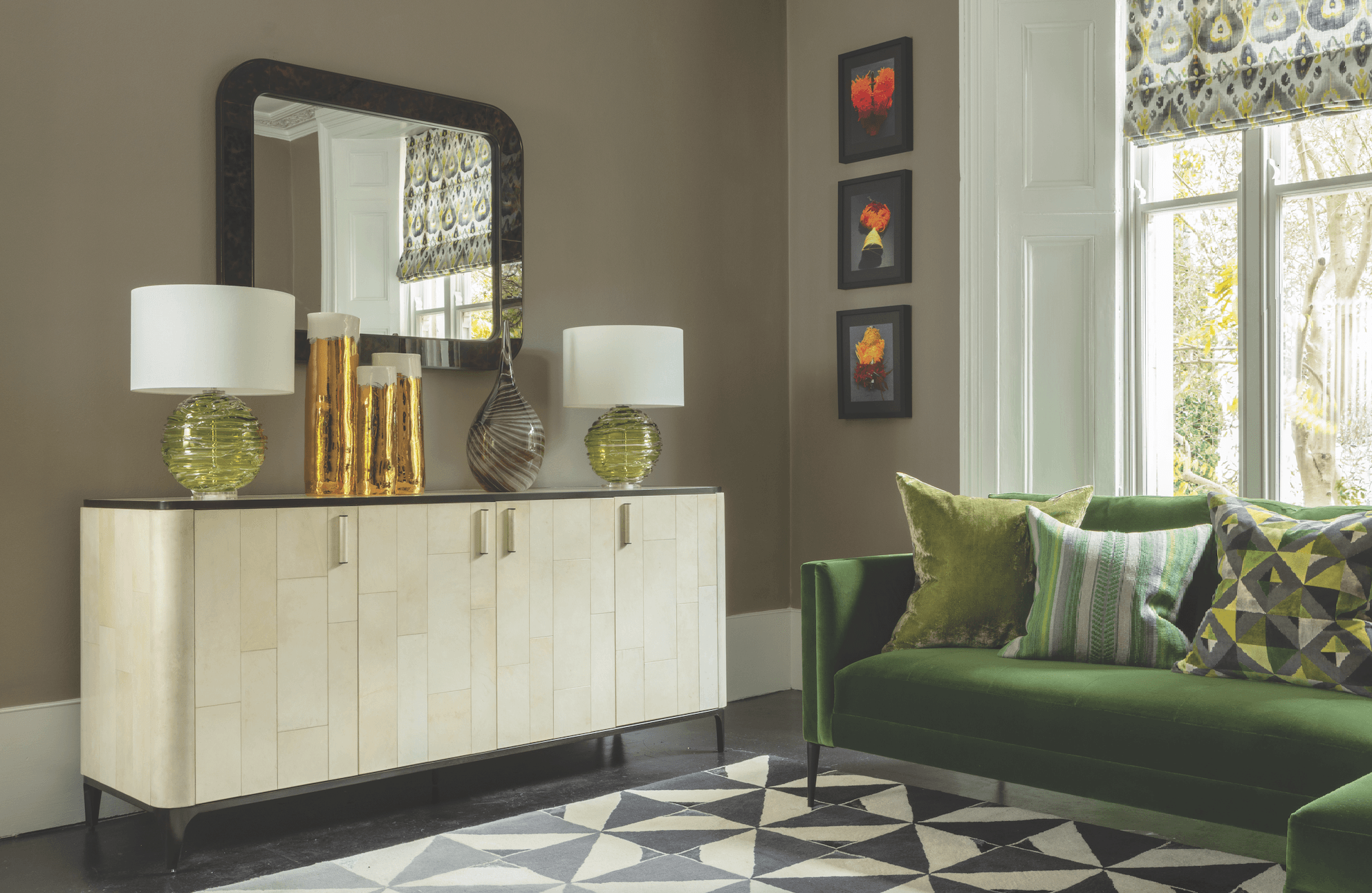 Aventine Parchment Finish Sideboard with Bronze Detailing by William Yeoward - Maison Rêves UK