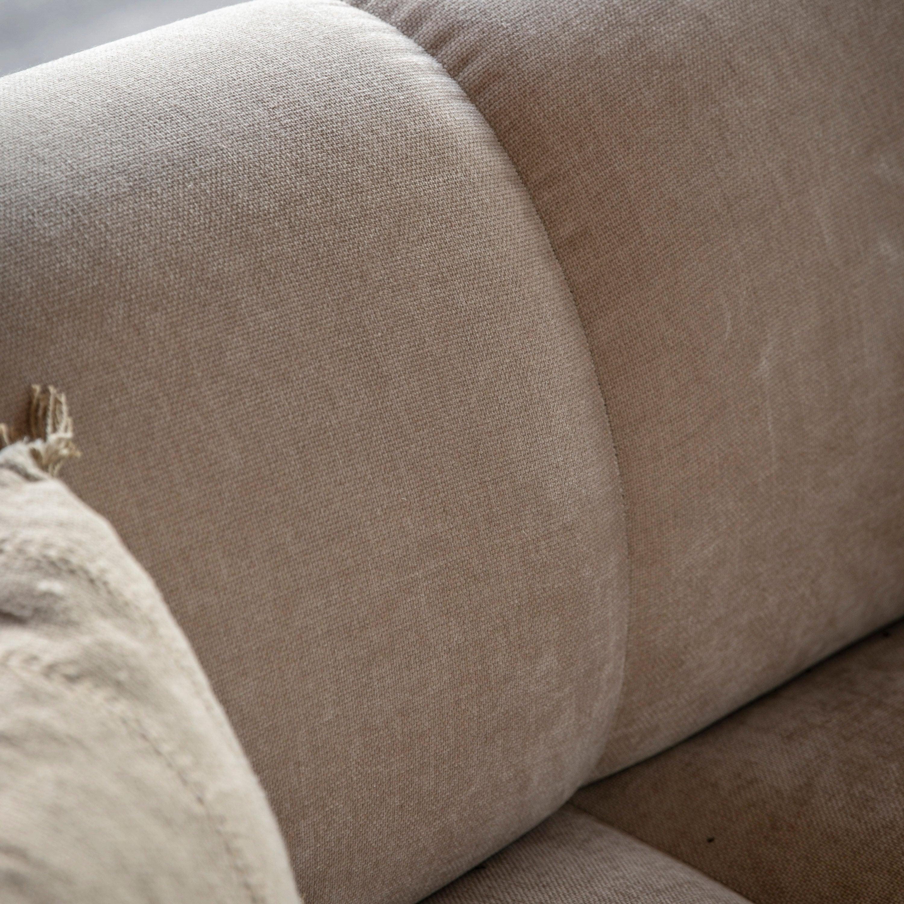 Azure 3 Seater Sofa Cream Fabric - Maison Rêves UK