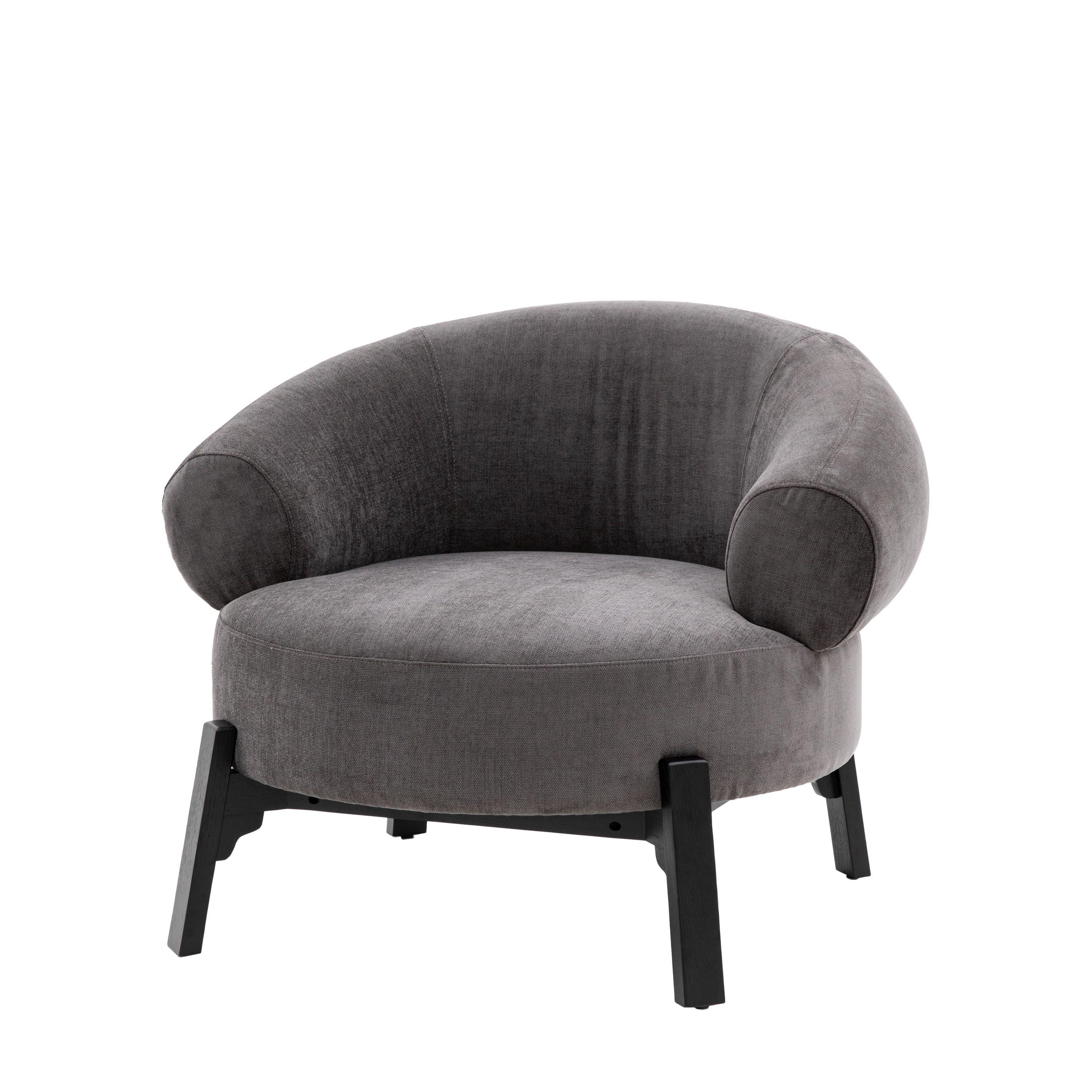 Azure Armchair Anthracite Fabric - Maison Rêves UK