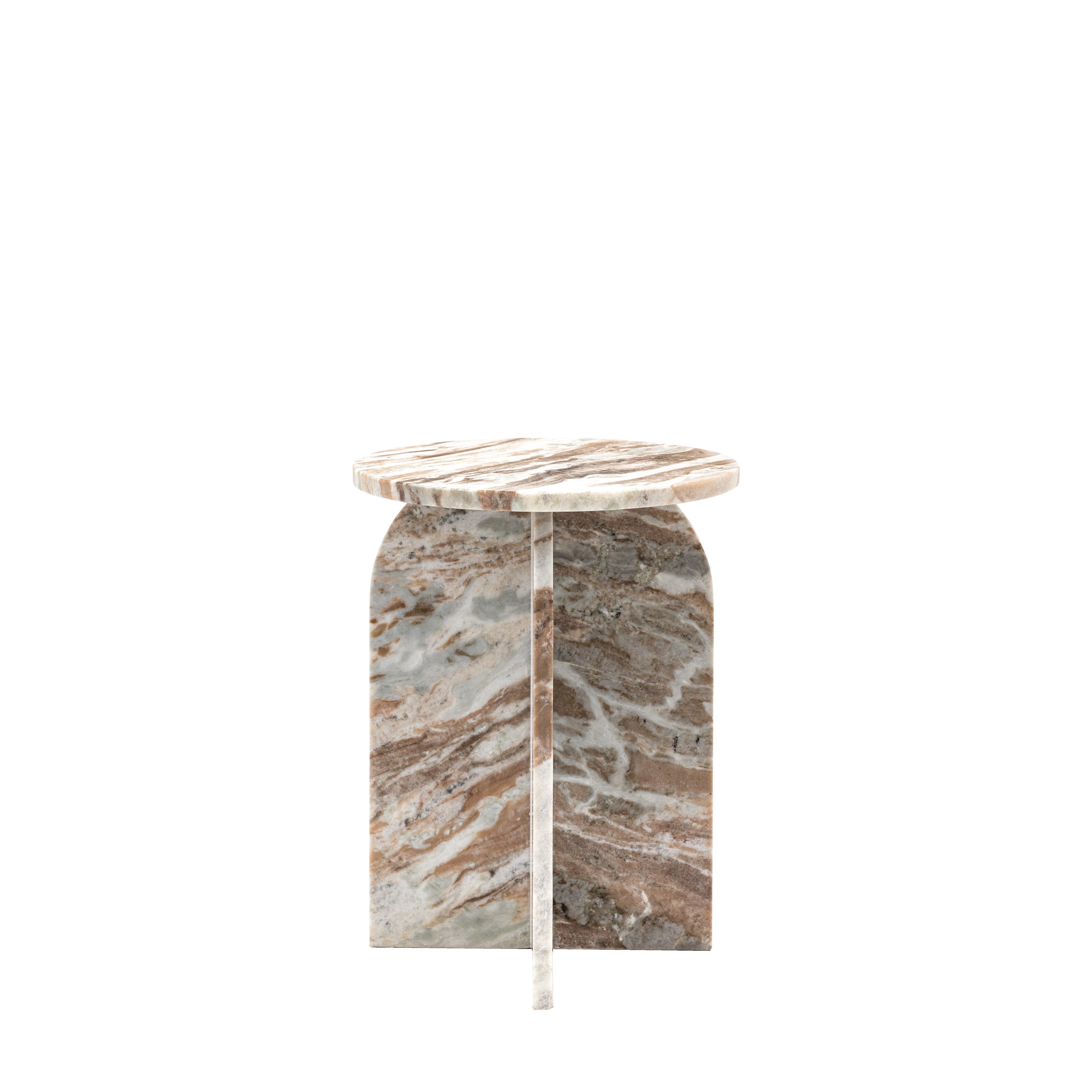 Azure Side Table Natural Marble - Maison Rêves UK