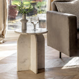 Azure Side Table White Marble - Maison Rêves UK