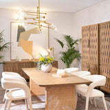 Bali Natural Oak Wood Rectangular Dining Table with Rattan Legs - Maison Rêves UK