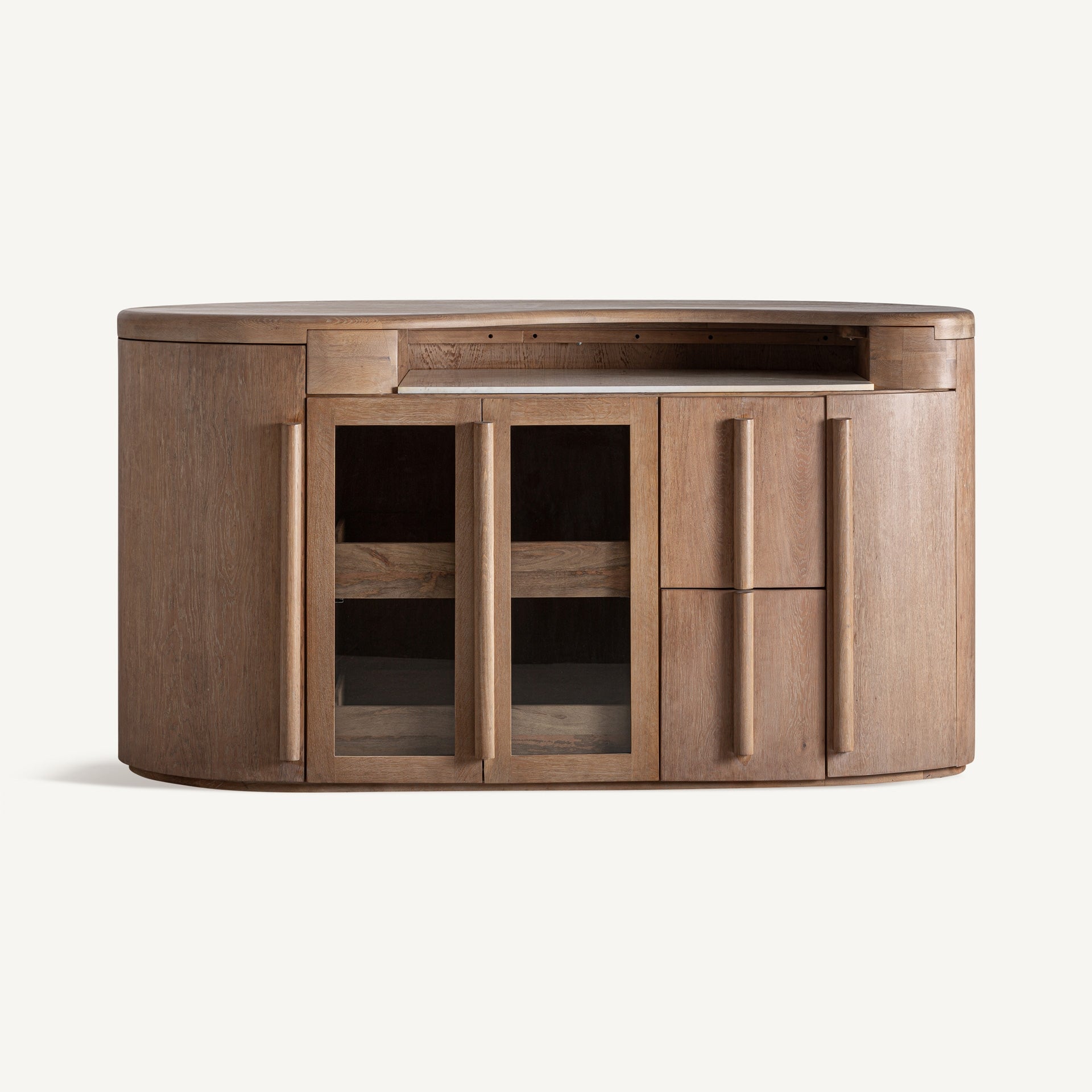 Marboz Oak Wood Bar Counter - Maison Rêves UK