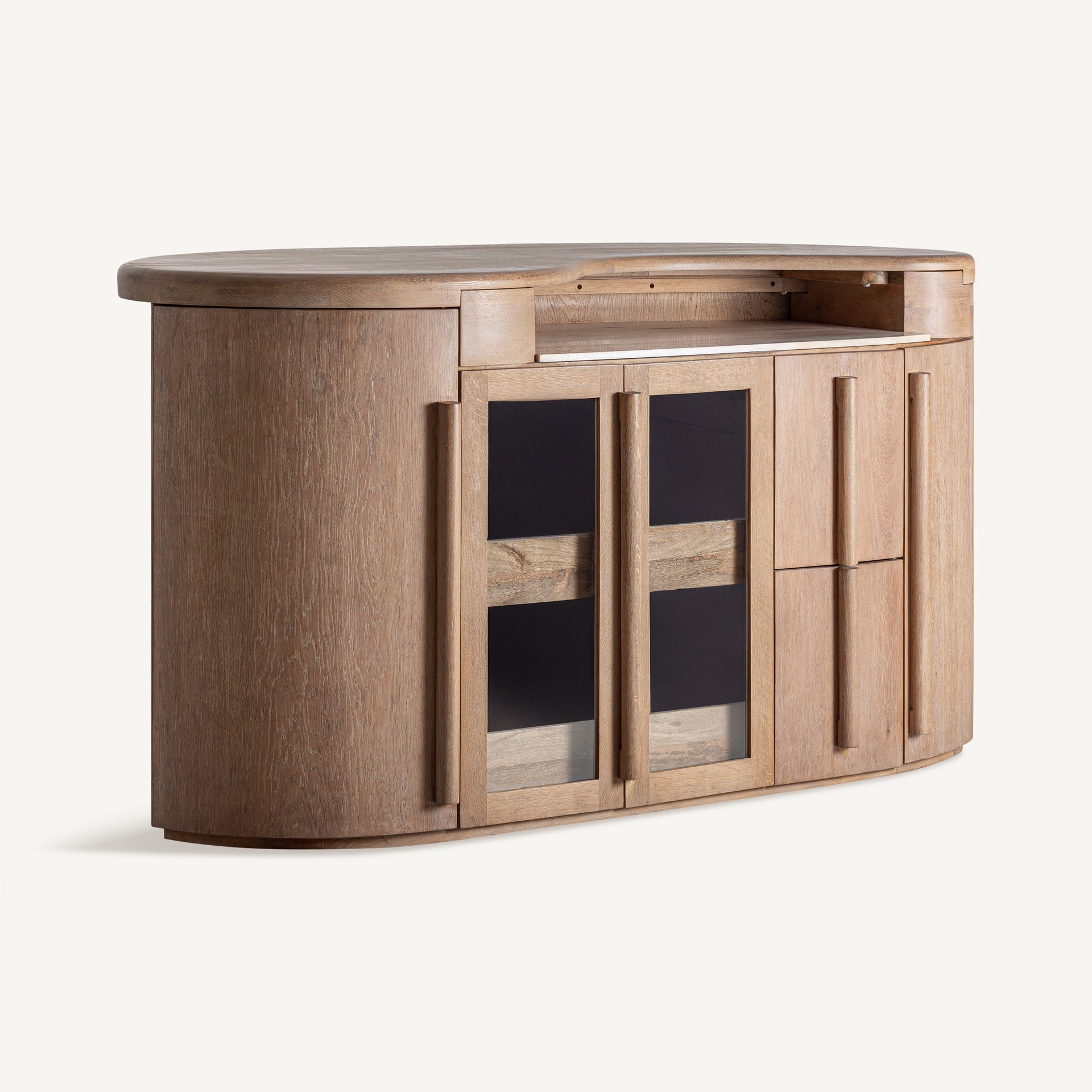 Marboz Oak Wood Bar Counter - Maison Rêves UK