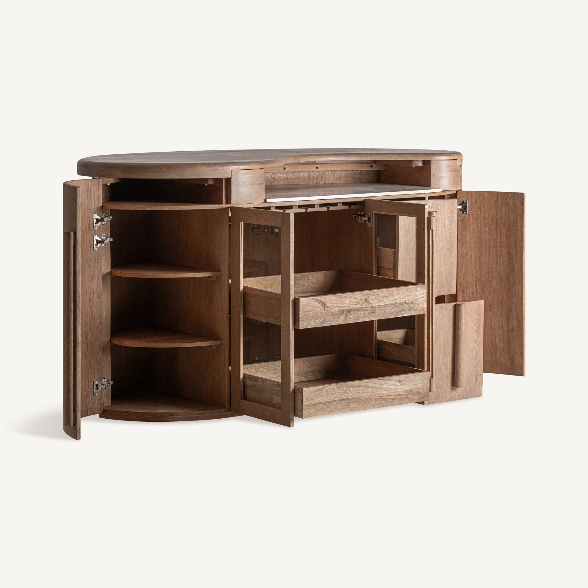 Marboz Oak Wood Bar Counter - Maison Rêves UK