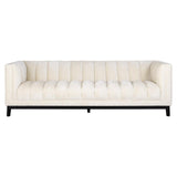 Beaudy White Chenille Sofa with Wooden Base by Richmond Interiors - Maison Rêves UK