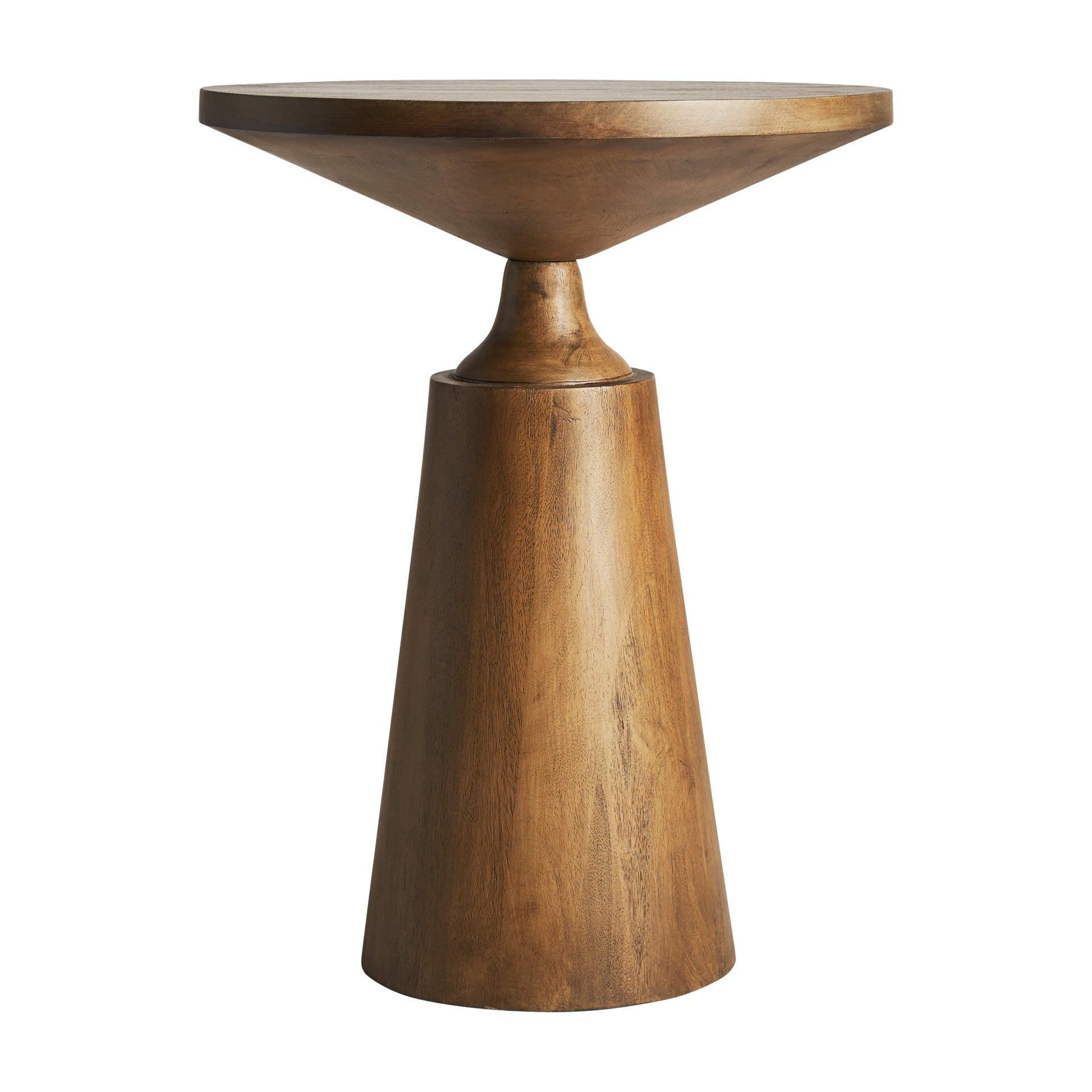 Beaune Mango Wood Circular Side Table - Maison Rêves UK