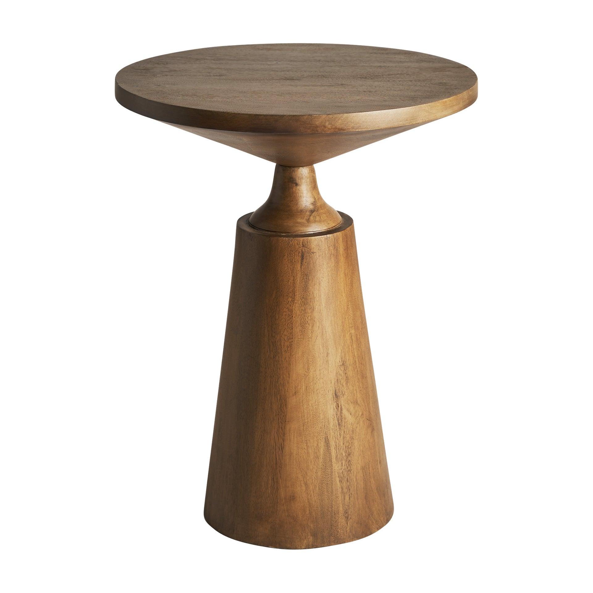 Beaune Mango Wood Circular Side Table - Maison Rêves UK