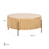 Belfort Natural Oak Wood Circular Coffee Table by Richmond Interiors - Maison Rêves UK