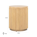 Belfort Natural Oak Wood Circular Side Table by Richmond Interiors - Maison Rêves UK