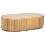 Belfort Natural Oak Wood Oval Coffee Table by Richmond Interiors - Maison Rêves UK