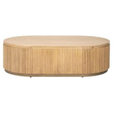 Belfort Natural Oak Wood Oval Coffee Table by Richmond Interiors - Maison Rêves UK