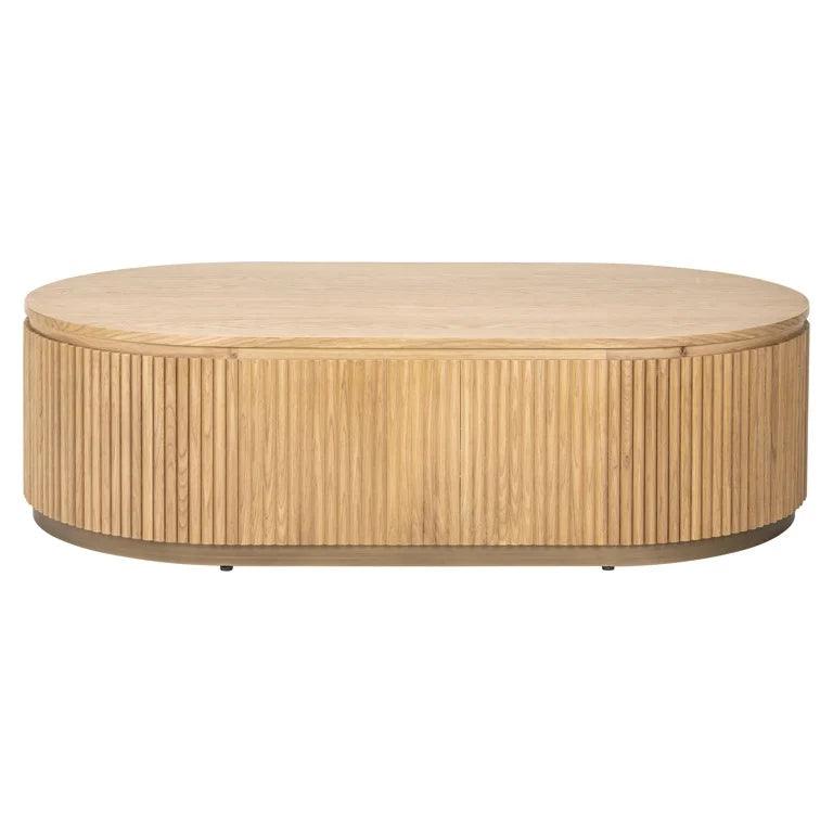 Belfort Natural Oak Wood Oval Coffee Table by Richmond Interiors - Maison Rêves UK