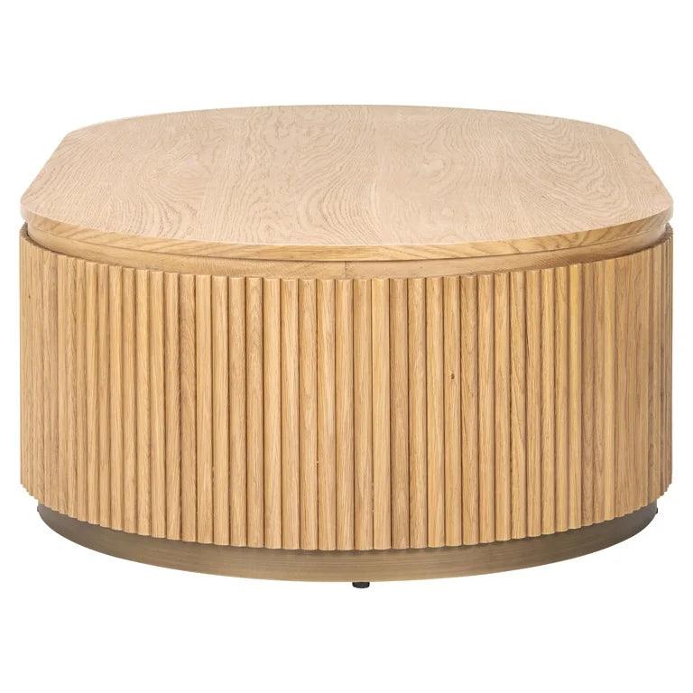 Belfort Natural Oak Wood Oval Coffee Table by Richmond Interiors - Maison Rêves UK