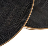 Blackbone Set of 2 Coffee Tables with Black Rustic Oak Top by Richmond Interiors - Maison Rêves UK