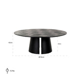 Blax Black Wood Circular Coffee Table 110Ø by Richmond Interiors - Maison Rêves UK