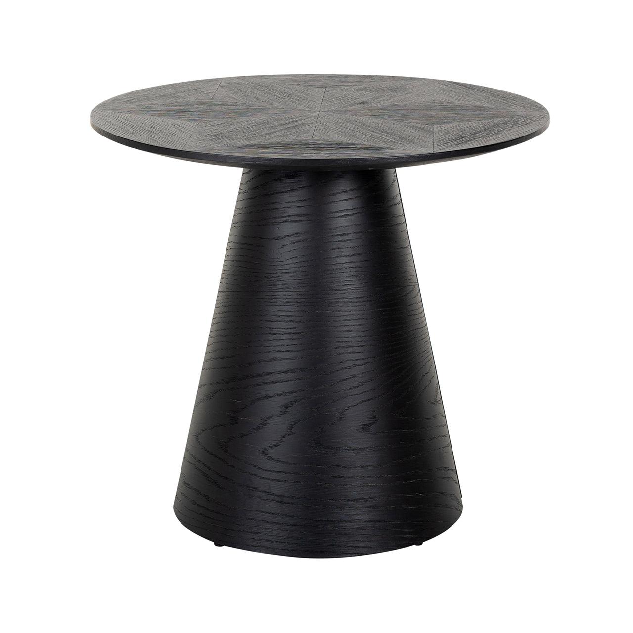 Blax Black Wood Circular End Table by Richmond Interiors - Maison Rêves UK